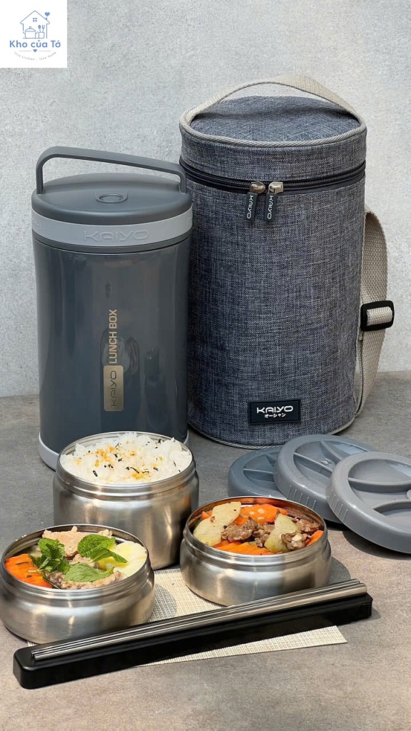 Hộp cơm giữ nhiệt đa năng 2in1 Kaiyo KVL-3277, KVL-3260 1700ml giữ nhiệt đỉnh cao, chất liệu inox 304 an toàn cho sức khỏe